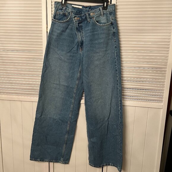 Zara Denim - Zara Women's TRF High-Waist Wide Leg Crossover Jeans 0/4730/032/400/38 Size 6